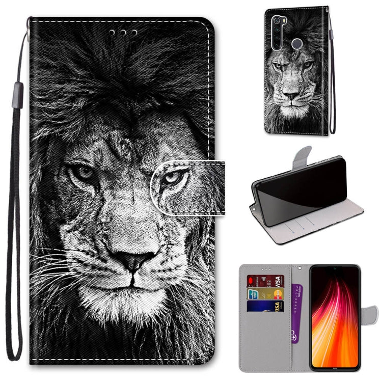 Coloured Drawing Cross Texture Horizontal Flip PU Leather Case with Holder & Card Slots & Wallet & Lanyard, For Xiaomi Redmi Note 8