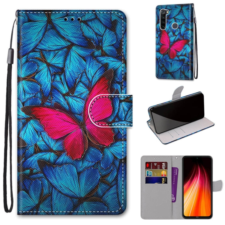 Coloured Drawing Cross Texture Horizontal Flip PU Leather Case with Holder & Card Slots & Wallet & Lanyard, For Xiaomi Redmi Note 8