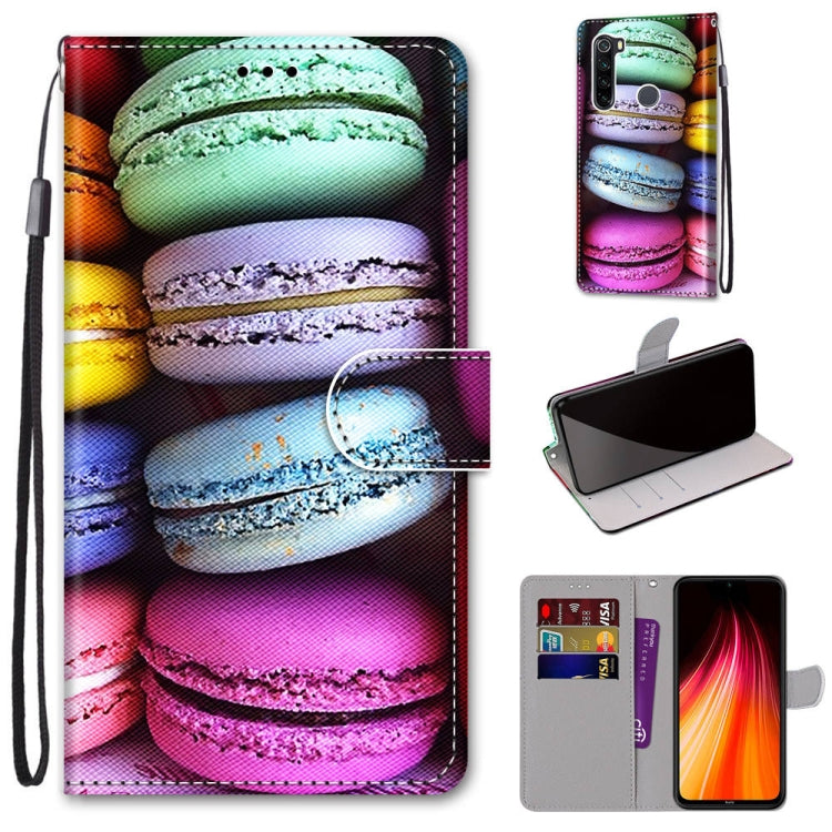 Coloured Drawing Cross Texture Horizontal Flip PU Leather Case with Holder & Card Slots & Wallet & Lanyard, For Xiaomi Redmi Note 8