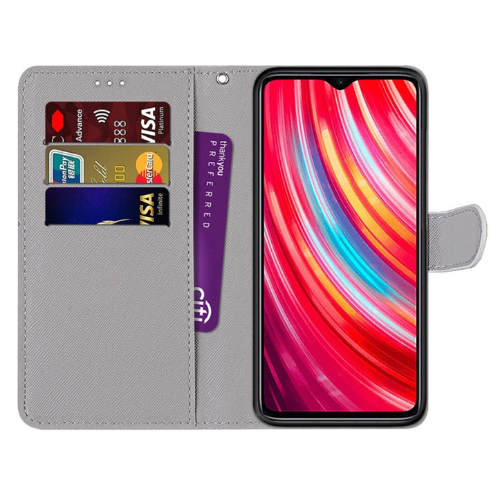 Coloured Drawing Cross Texture Horizontal Flip PU Leather Case with Holder & Card Slots & Wallet & Lanyard, For Xiaomi Redmi Note 8 Pro