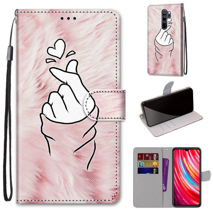 Coloured Drawing Cross Texture Horizontal Flip PU Leather Case with Holder & Card Slots & Wallet & Lanyard, For Xiaomi Redmi Note 8 Pro