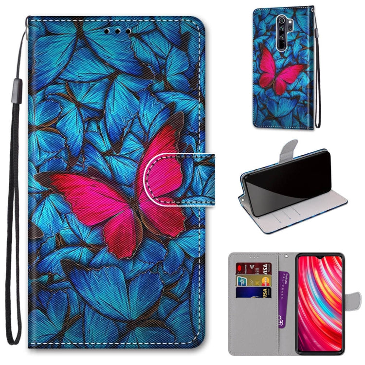 Coloured Drawing Cross Texture Horizontal Flip PU Leather Case with Holder & Card Slots & Wallet & Lanyard, For Xiaomi Redmi Note 8 Pro