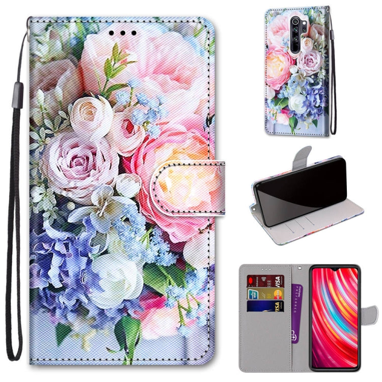 Coloured Drawing Cross Texture Horizontal Flip PU Leather Case with Holder & Card Slots & Wallet & Lanyard, For Xiaomi Redmi Note 8 Pro