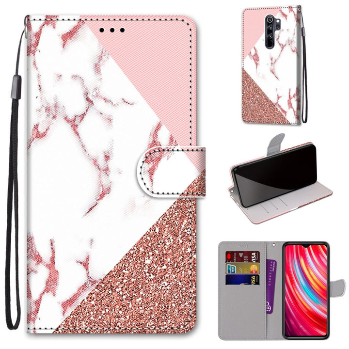 Coloured Drawing Cross Texture Horizontal Flip PU Leather Case with Holder & Card Slots & Wallet & Lanyard, For Xiaomi Redmi Note 8 Pro