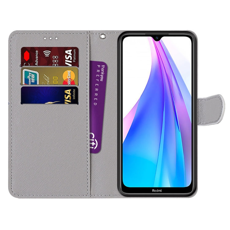 Coloured Drawing Cross Texture Horizontal Flip PU Leather Case with Holder & Card Slots & Wallet & Lanyard, For Xiaomi Redmi Note 8T