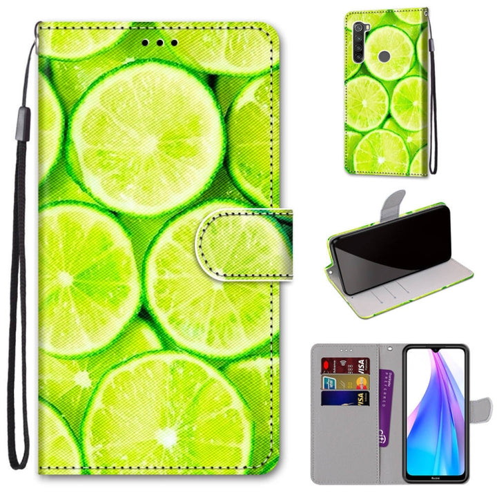 Coloured Drawing Cross Texture Horizontal Flip PU Leather Case with Holder & Card Slots & Wallet & Lanyard, For Xiaomi Redmi Note 8T