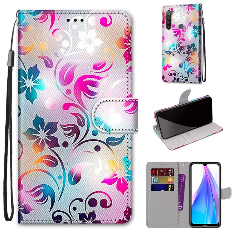 Coloured Drawing Cross Texture Horizontal Flip PU Leather Case with Holder & Card Slots & Wallet & Lanyard, For Xiaomi Redmi Note 8T