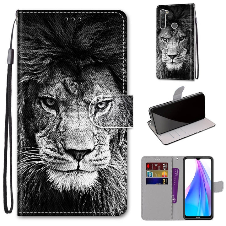 Coloured Drawing Cross Texture Horizontal Flip PU Leather Case with Holder & Card Slots & Wallet & Lanyard, For Xiaomi Redmi Note 8T