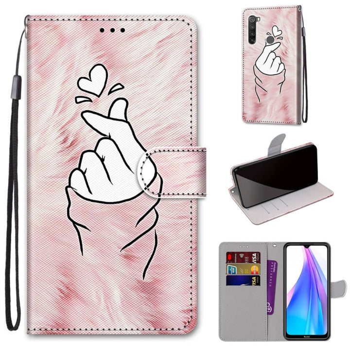 Coloured Drawing Cross Texture Horizontal Flip PU Leather Case with Holder & Card Slots & Wallet & Lanyard, For Xiaomi Redmi Note 8T