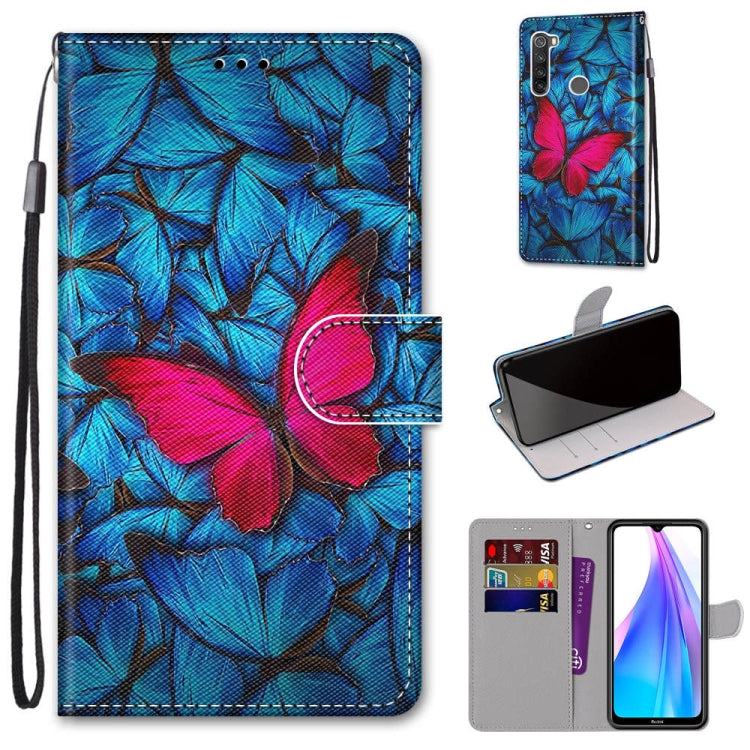 Coloured Drawing Cross Texture Horizontal Flip PU Leather Case with Holder & Card Slots & Wallet & Lanyard, For Xiaomi Redmi Note 8T