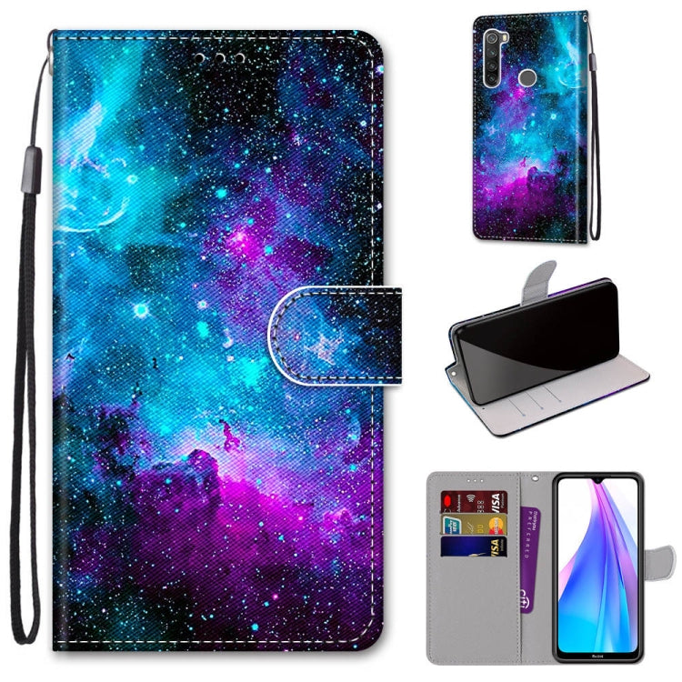 Coloured Drawing Cross Texture Horizontal Flip PU Leather Case with Holder & Card Slots & Wallet & Lanyard, For Xiaomi Redmi Note 8T