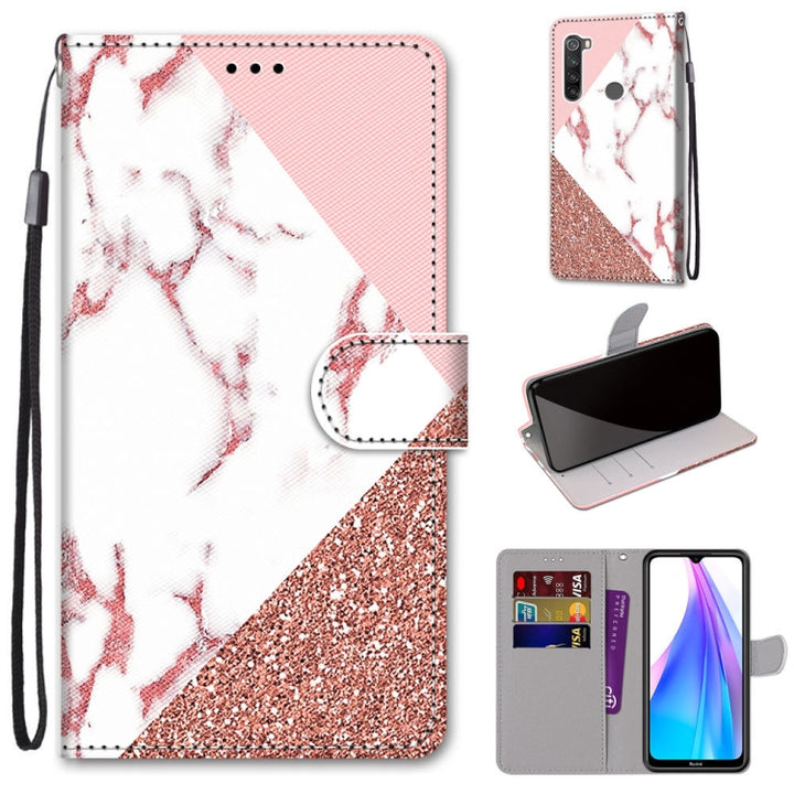 Coloured Drawing Cross Texture Horizontal Flip PU Leather Case with Holder & Card Slots & Wallet & Lanyard, For Xiaomi Redmi Note 8T