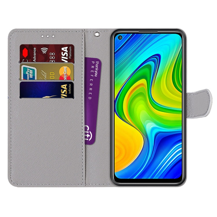 Coloured Drawing Cross Texture Horizontal Flip PU Leather Case with Holder & Card Slots & Wallet & Lanyard, For Xiaomi Redmi Note 9 / 10X 4G