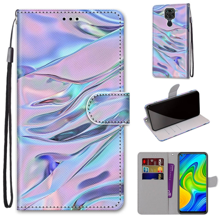 Coloured Drawing Cross Texture Horizontal Flip PU Leather Case with Holder & Card Slots & Wallet & Lanyard, For Xiaomi Redmi Note 9 / 10X 4G