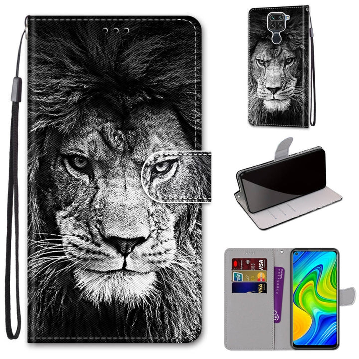 Coloured Drawing Cross Texture Horizontal Flip PU Leather Case with Holder & Card Slots & Wallet & Lanyard, For Xiaomi Redmi Note 9 / 10X 4G