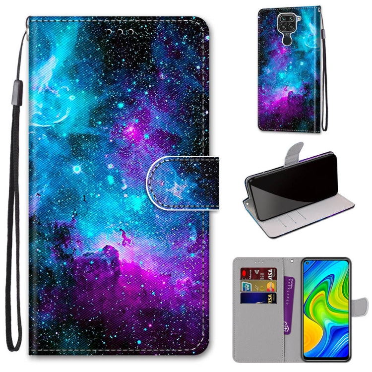 Coloured Drawing Cross Texture Horizontal Flip PU Leather Case with Holder & Card Slots & Wallet & Lanyard, For Xiaomi Redmi Note 9 / 10X 4G