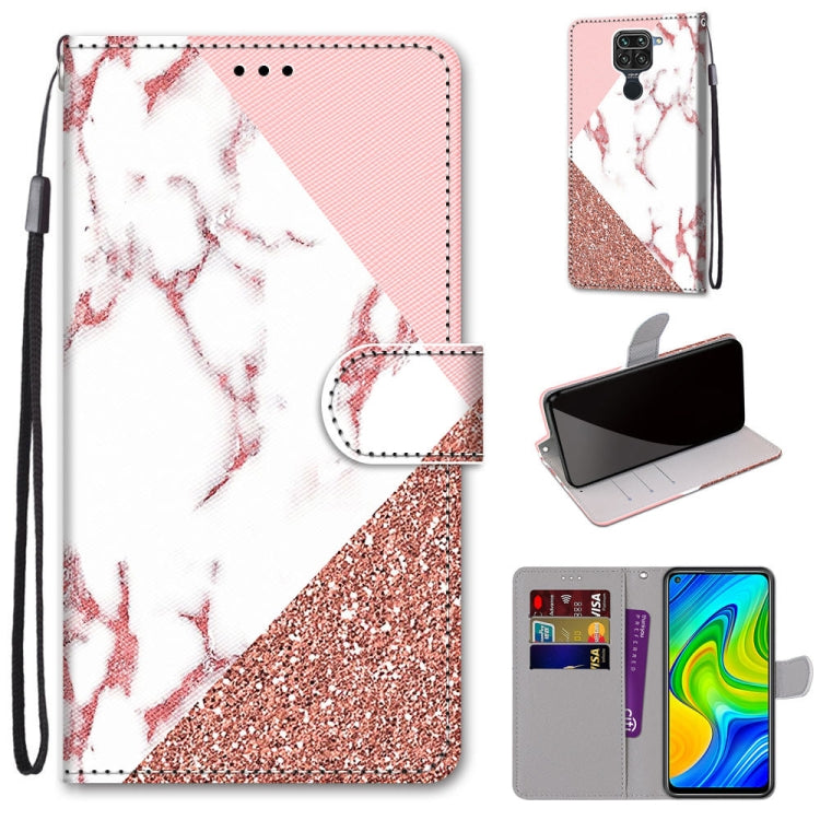 Coloured Drawing Cross Texture Horizontal Flip PU Leather Case with Holder & Card Slots & Wallet & Lanyard, For Xiaomi Redmi Note 9 / 10X 4G