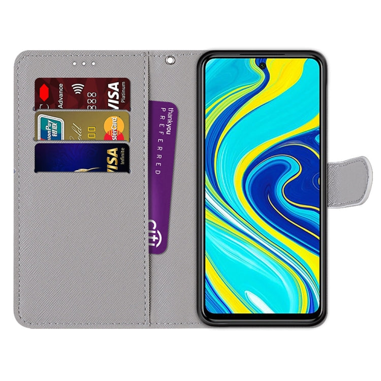 Coloured Drawing Cross Texture Horizontal Flip PU Leather Case with Holder & Card Slots & Wallet & Lanyard, For Xiaomi Redmi Note 9S / 9 Pro