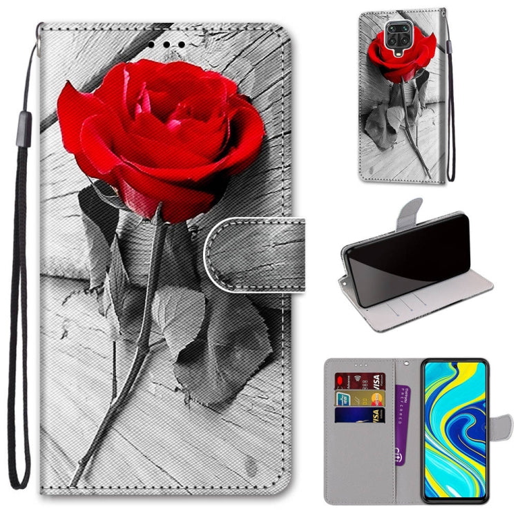 Coloured Drawing Cross Texture Horizontal Flip PU Leather Case with Holder & Card Slots & Wallet & Lanyard, For Xiaomi Redmi Note 9S / 9 Pro