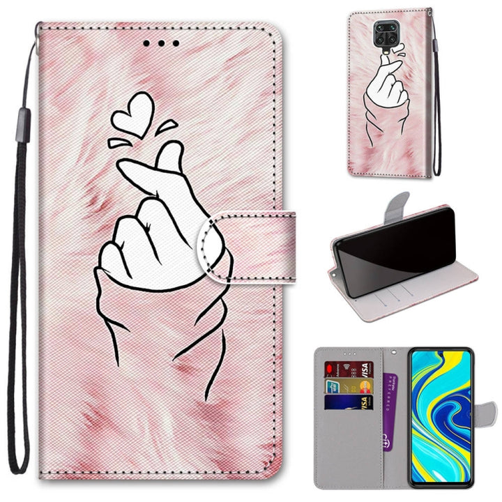 Coloured Drawing Cross Texture Horizontal Flip PU Leather Case with Holder & Card Slots & Wallet & Lanyard, For Xiaomi Redmi Note 9S / 9 Pro