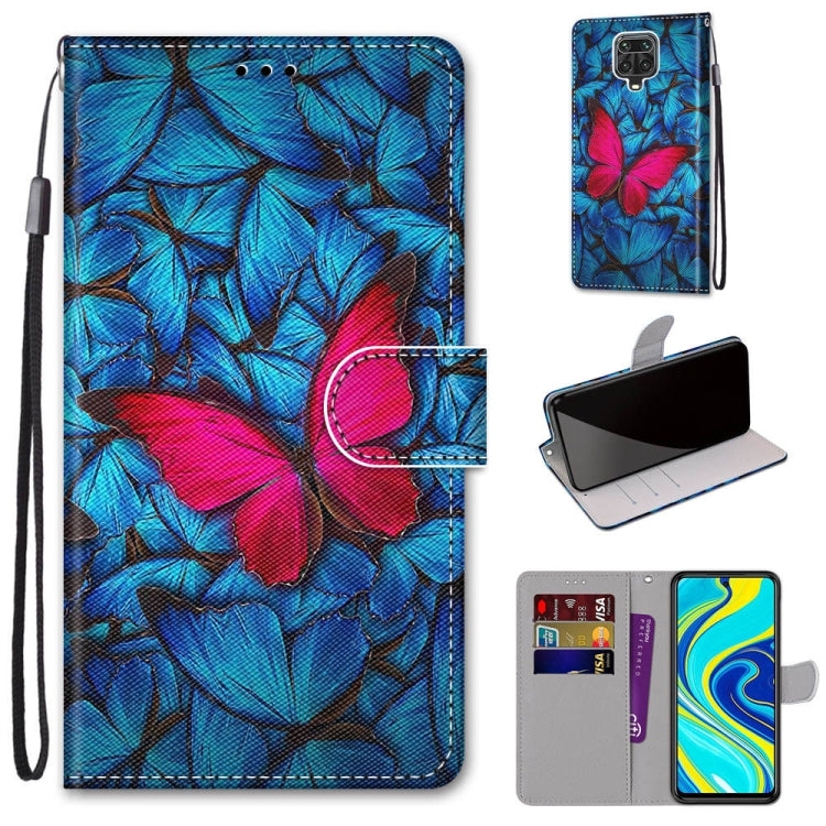 Coloured Drawing Cross Texture Horizontal Flip PU Leather Case with Holder & Card Slots & Wallet & Lanyard, For Xiaomi Redmi Note 9S / 9 Pro