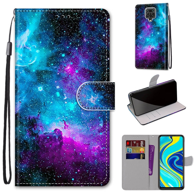 Coloured Drawing Cross Texture Horizontal Flip PU Leather Case with Holder & Card Slots & Wallet & Lanyard, For Xiaomi Redmi Note 9S / 9 Pro