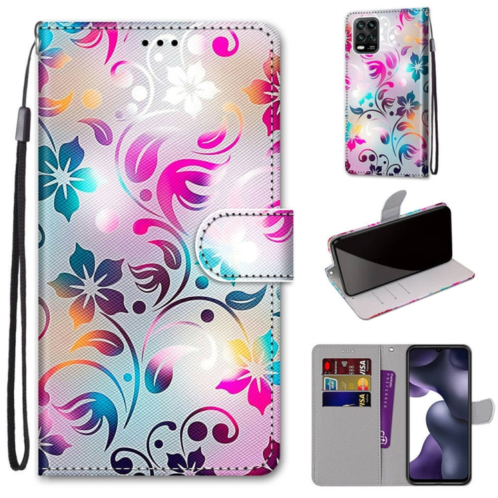 Coloured Drawing Cross Texture Horizontal Flip PU Leather Case with Holder & Card Slots & Wallet & Lanyard, For Xiaomi Mi 10 Lite