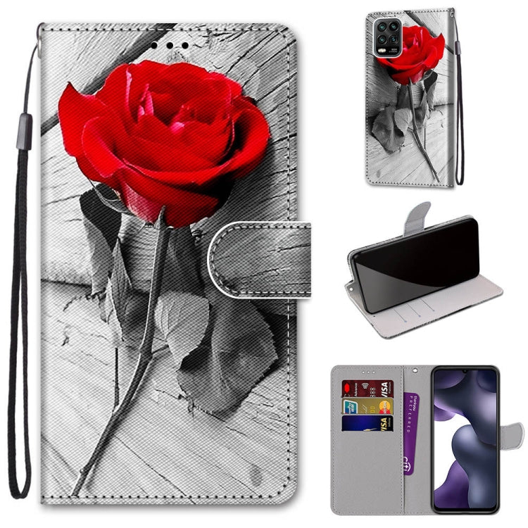 Coloured Drawing Cross Texture Horizontal Flip PU Leather Case with Holder & Card Slots & Wallet & Lanyard, For Xiaomi Mi 10 Lite