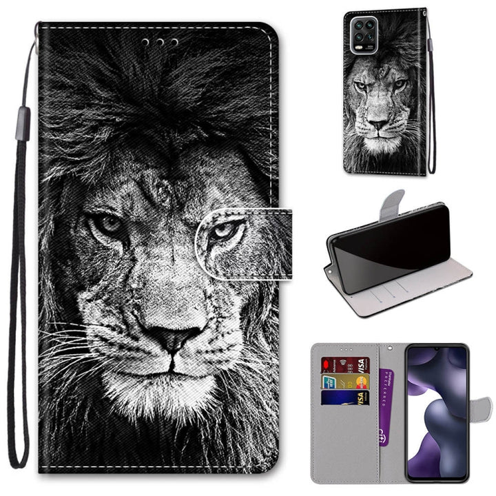 Coloured Drawing Cross Texture Horizontal Flip PU Leather Case with Holder & Card Slots & Wallet & Lanyard, For Xiaomi Mi 10 Lite