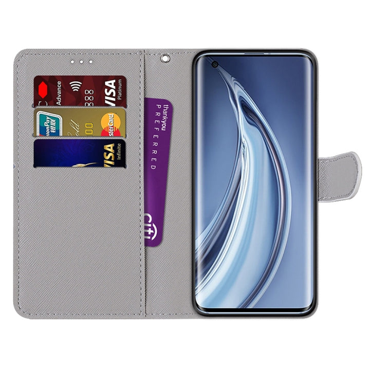 Coloured Drawing Cross Texture Horizontal Flip PU Leather Case with Holder & Card Slots & Wallet & Lanyard, For Xiaomi Mi 10 5G