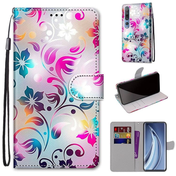 Coloured Drawing Cross Texture Horizontal Flip PU Leather Case with Holder & Card Slots & Wallet & Lanyard, For Xiaomi Mi 10 5G