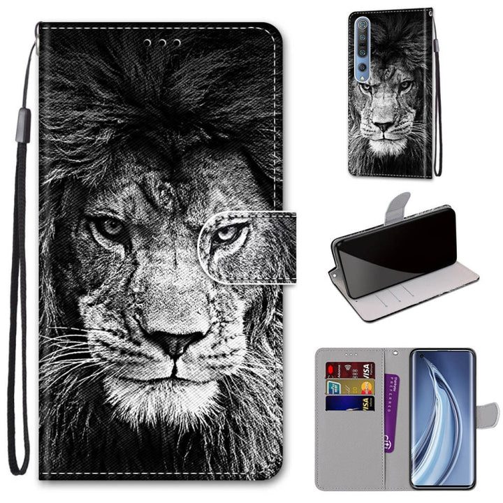 Coloured Drawing Cross Texture Horizontal Flip PU Leather Case with Holder & Card Slots & Wallet & Lanyard, For Xiaomi Mi 10 5G