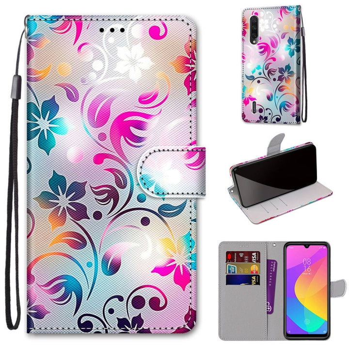 Coloured Drawing Cross Texture Horizontal Flip PU Leather Case with Holder & Card Slots & Wallet & Lanyard, For Xiaomi Mi CC9e / A3