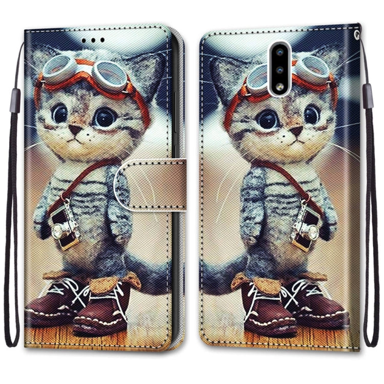 Coloured Drawing Cross Texture Horizontal Flip PU Leather Case with Holder & Card Slots & Wallet & Lanyard, For Nokia 2.3