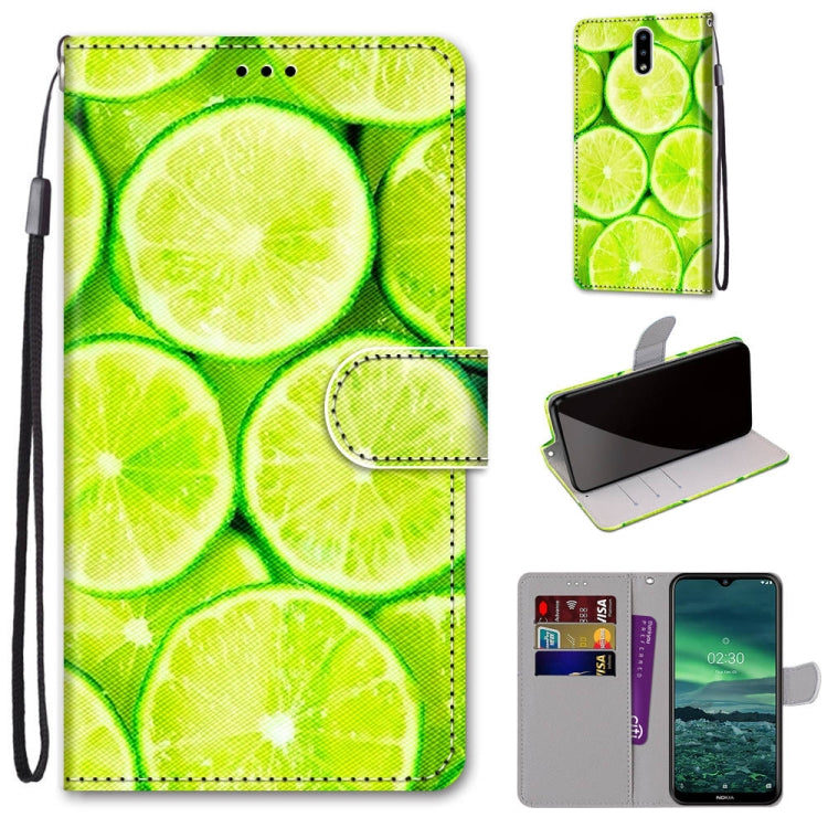 Coloured Drawing Cross Texture Horizontal Flip PU Leather Case with Holder & Card Slots & Wallet & Lanyard, For Nokia 2.3