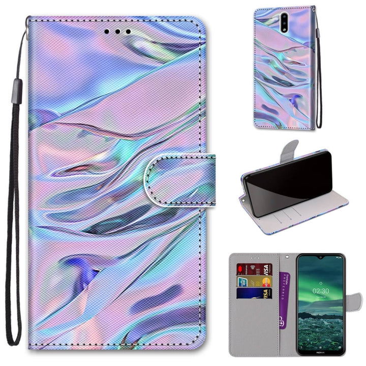 Coloured Drawing Cross Texture Horizontal Flip PU Leather Case with Holder & Card Slots & Wallet & Lanyard, For Nokia 2.3