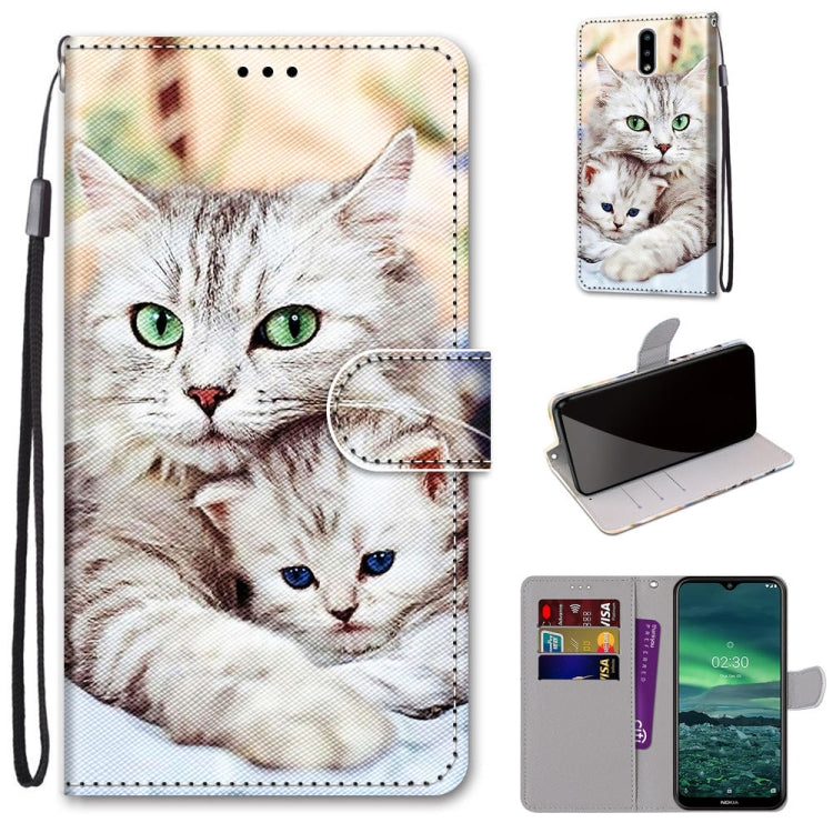 Coloured Drawing Cross Texture Horizontal Flip PU Leather Case with Holder & Card Slots & Wallet & Lanyard, For Nokia 2.3