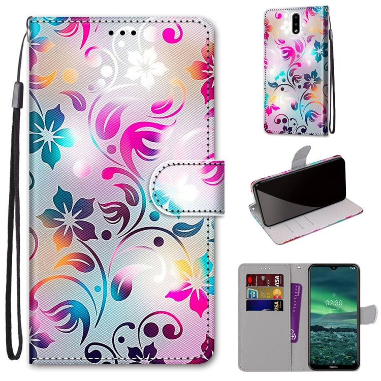 Coloured Drawing Cross Texture Horizontal Flip PU Leather Case with Holder & Card Slots & Wallet & Lanyard, For Nokia 2.3