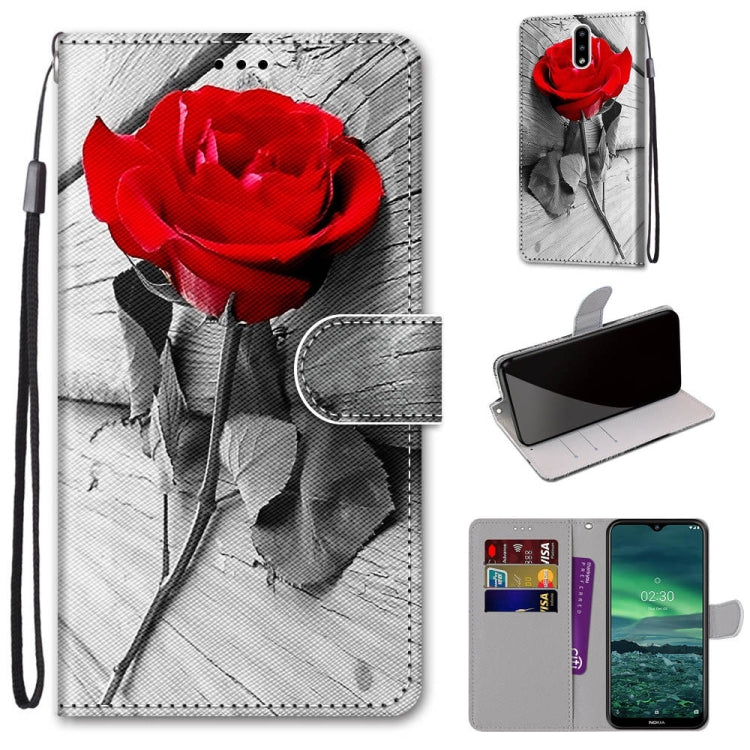 Coloured Drawing Cross Texture Horizontal Flip PU Leather Case with Holder & Card Slots & Wallet & Lanyard, For Nokia 2.3