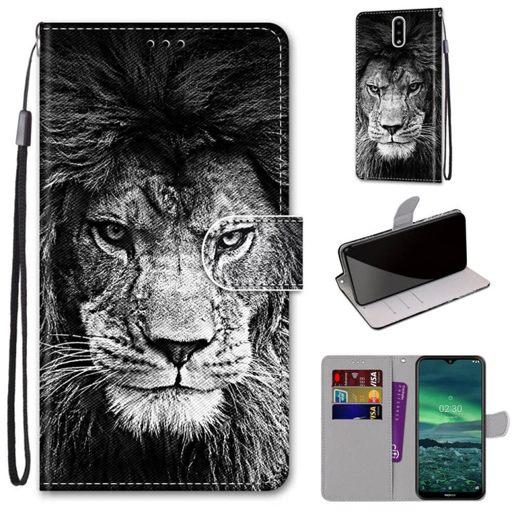 Coloured Drawing Cross Texture Horizontal Flip PU Leather Case with Holder & Card Slots & Wallet & Lanyard, For Nokia 2.3