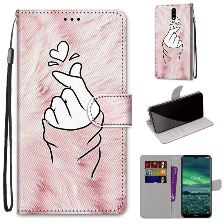 Coloured Drawing Cross Texture Horizontal Flip PU Leather Case with Holder & Card Slots & Wallet & Lanyard, For Nokia 2.3