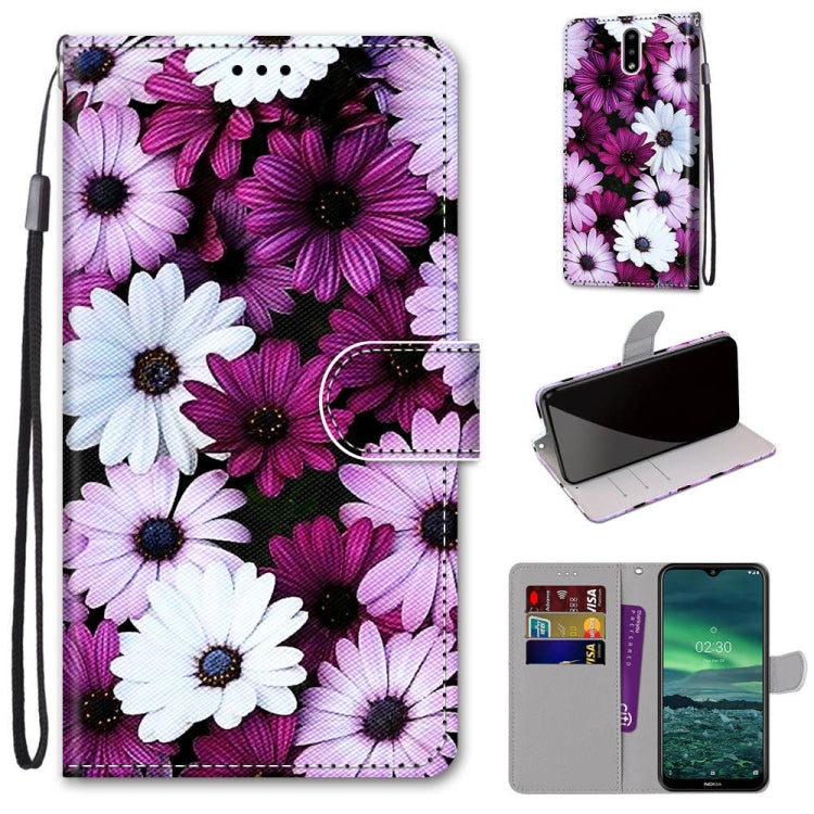 Coloured Drawing Cross Texture Horizontal Flip PU Leather Case with Holder & Card Slots & Wallet & Lanyard, For Nokia 2.3