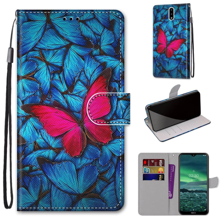 Coloured Drawing Cross Texture Horizontal Flip PU Leather Case with Holder & Card Slots & Wallet & Lanyard, For Nokia 2.3