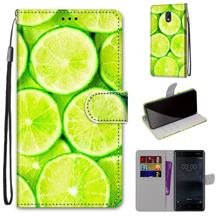 Coloured Drawing Cross Texture Horizontal Flip PU Leather Case with Holder & Card Slots & Wallet & Lanyard, For Nokia 3