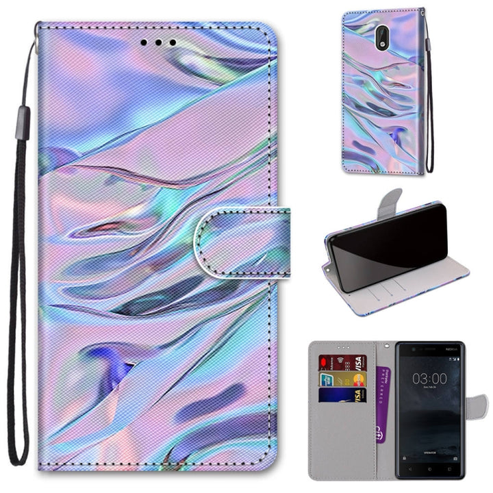 Coloured Drawing Cross Texture Horizontal Flip PU Leather Case with Holder & Card Slots & Wallet & Lanyard, For Nokia 3