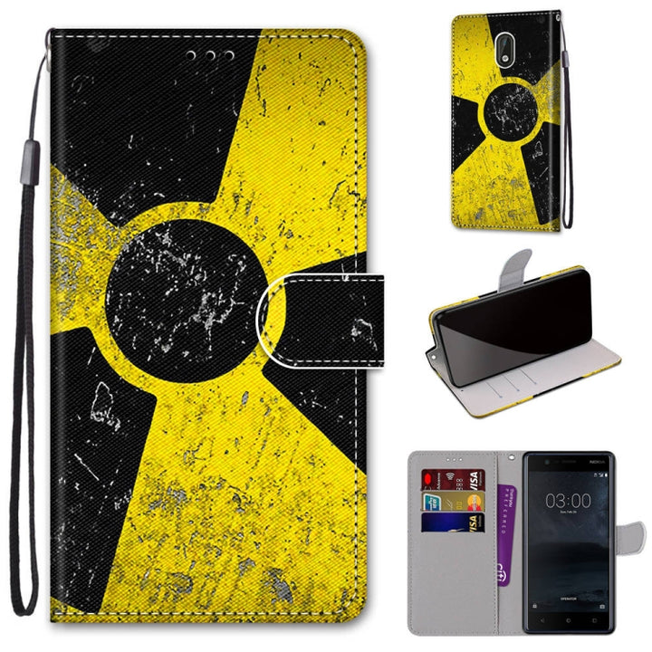 Coloured Drawing Cross Texture Horizontal Flip PU Leather Case with Holder & Card Slots & Wallet & Lanyard, For Nokia 3