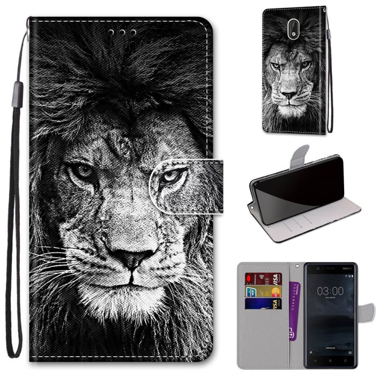 Coloured Drawing Cross Texture Horizontal Flip PU Leather Case with Holder & Card Slots & Wallet & Lanyard, For Nokia 3