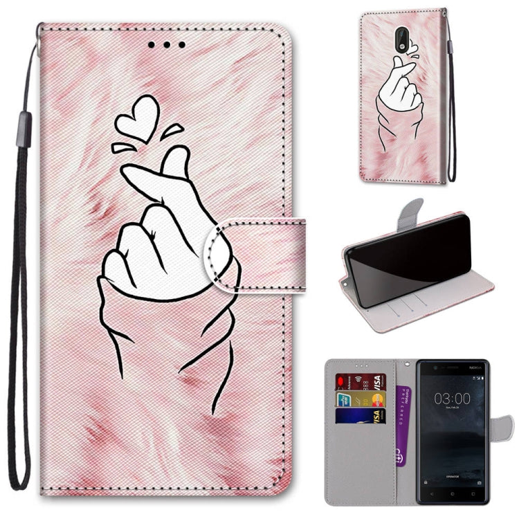 Coloured Drawing Cross Texture Horizontal Flip PU Leather Case with Holder & Card Slots & Wallet & Lanyard, For Nokia 3