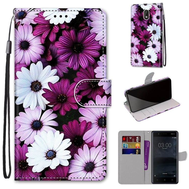 Coloured Drawing Cross Texture Horizontal Flip PU Leather Case with Holder & Card Slots & Wallet & Lanyard, For Nokia 3