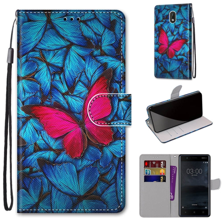 Coloured Drawing Cross Texture Horizontal Flip PU Leather Case with Holder & Card Slots & Wallet & Lanyard, For Nokia 3